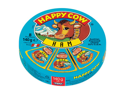 HAPPY COW Ham topljeni namazni sir 50% m.m. 140g