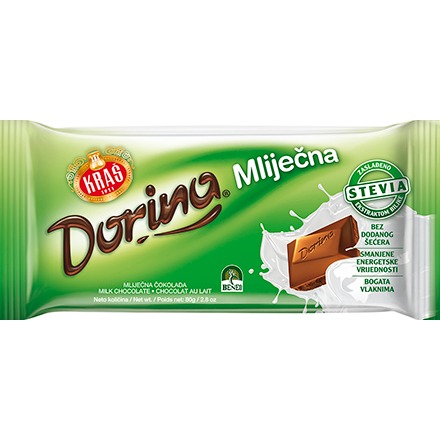 Čokolada Dorina mlečna bez šećera 80g